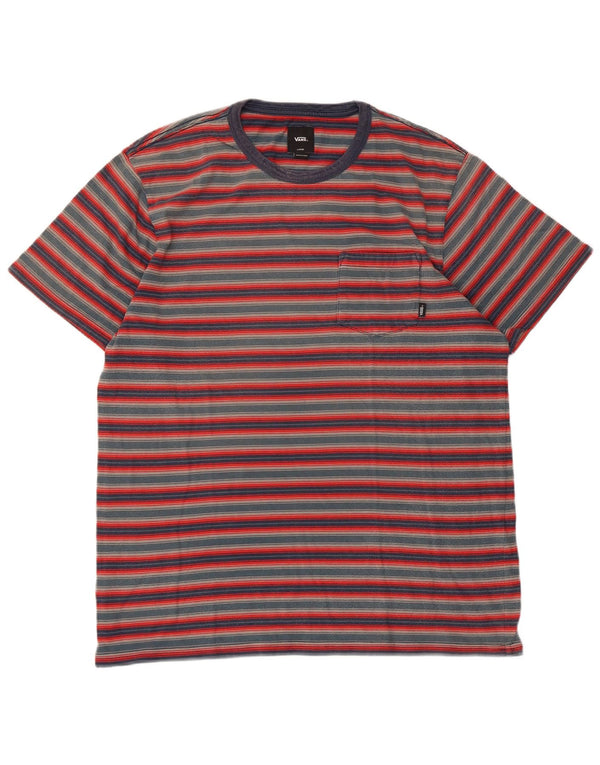 Vans T-Shirt Homme Haut Large Rouge Rayé