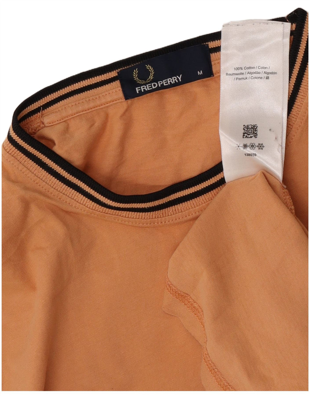 Fred Perry T-Shirt Homme Orange Moyen Rayé Coton