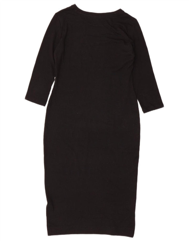 MARKS & SPENCER Robe fourreau à manches 3/4 pour femme UK 10 Small Noir Polyester