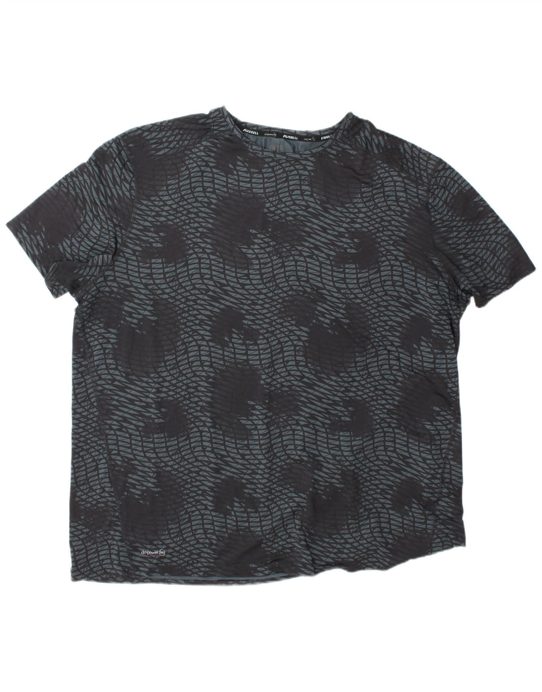 RUSSELL ATHLETIC T-shirt Dri-Power pour homme en polyester géométrique gris 2XL