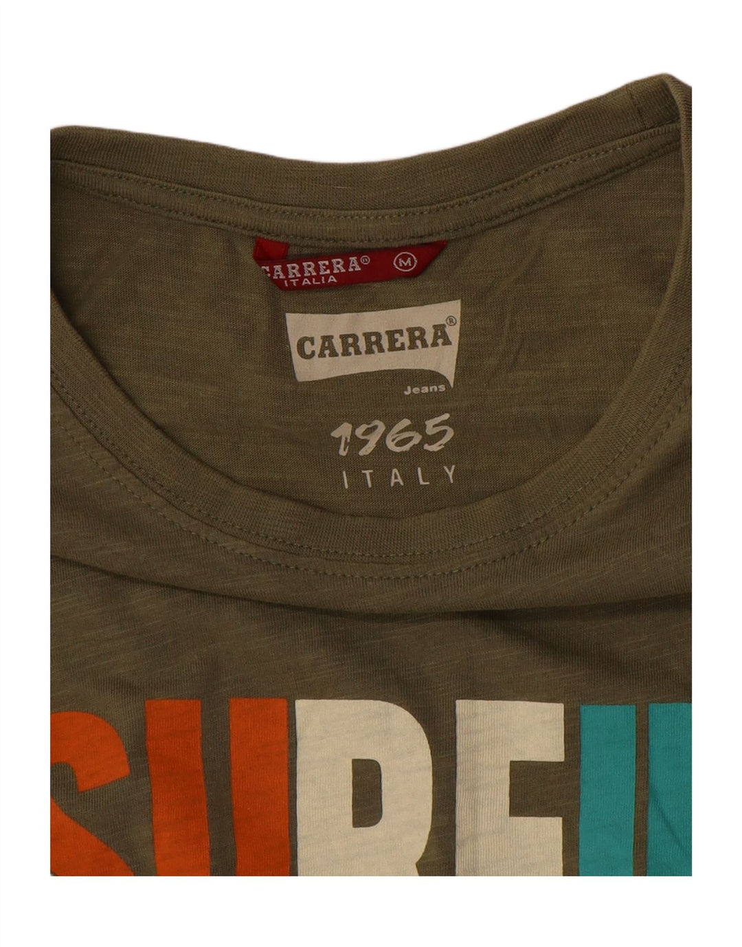 Carrera Homme T-Shirt Graphique Top Kaki Moucheté Moucheté