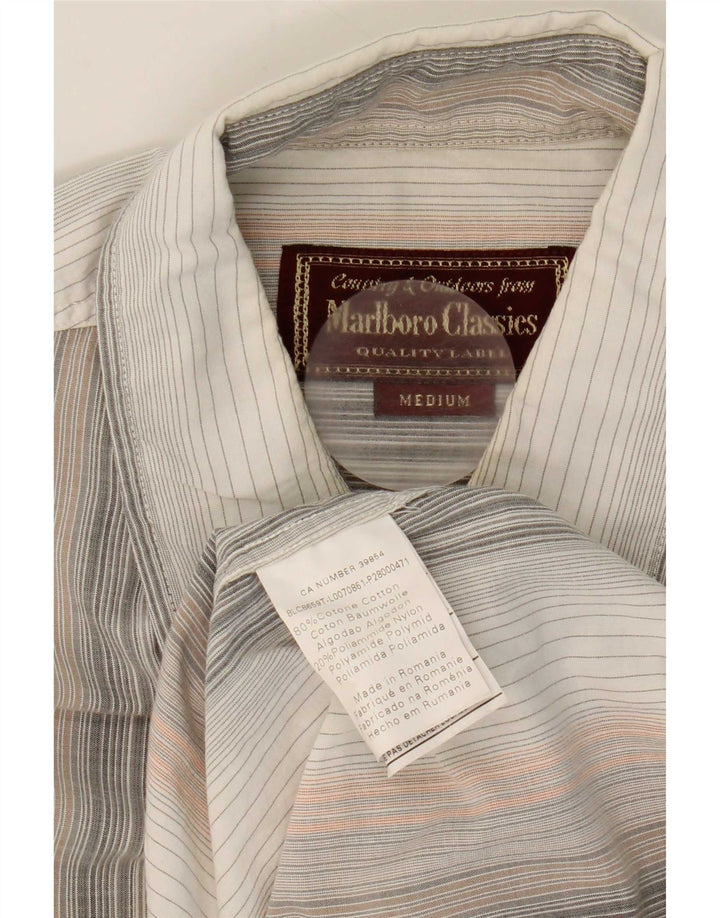 Chemise Homme Marlboro Classics Coton Rayé Blanc Moyen