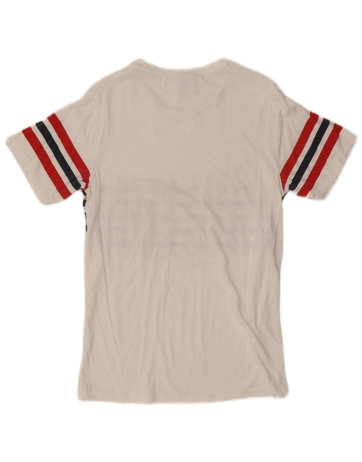 Zara Homme T-Shirt Top Petit Blanc Floral Coton