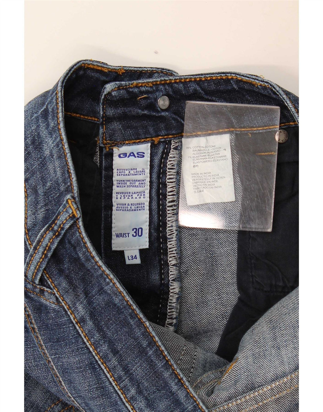 Gas Jean droit femme W30 L29 bleu coton
