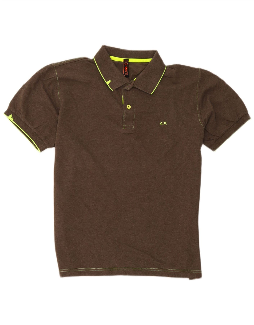 Sun68 Polo Homme Large Marron Coton