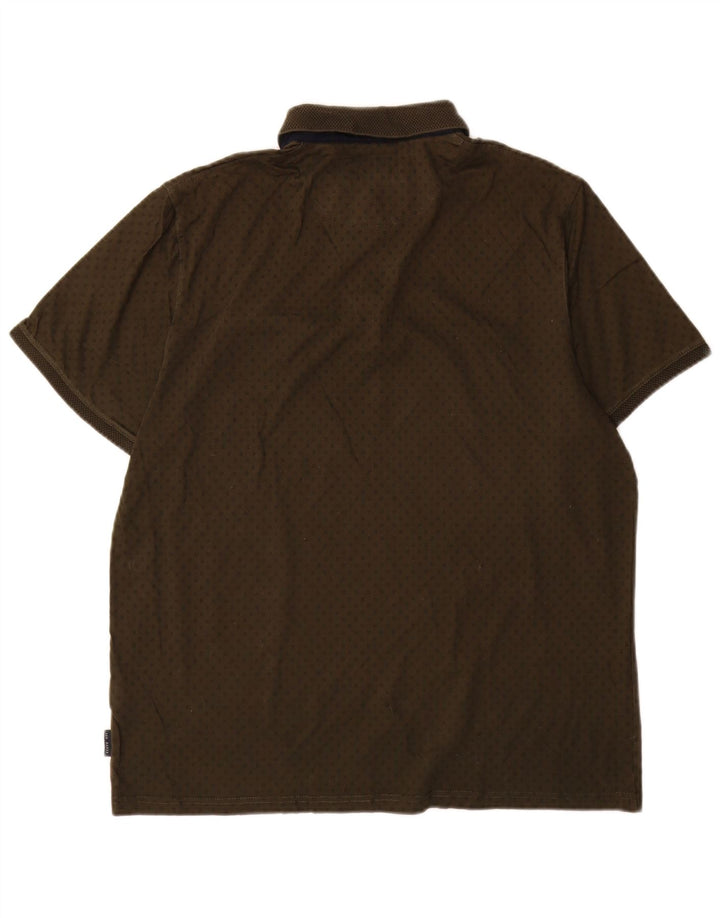 Ted Baker Polo Homme Taille 5 XL Kaki Spotté Coton