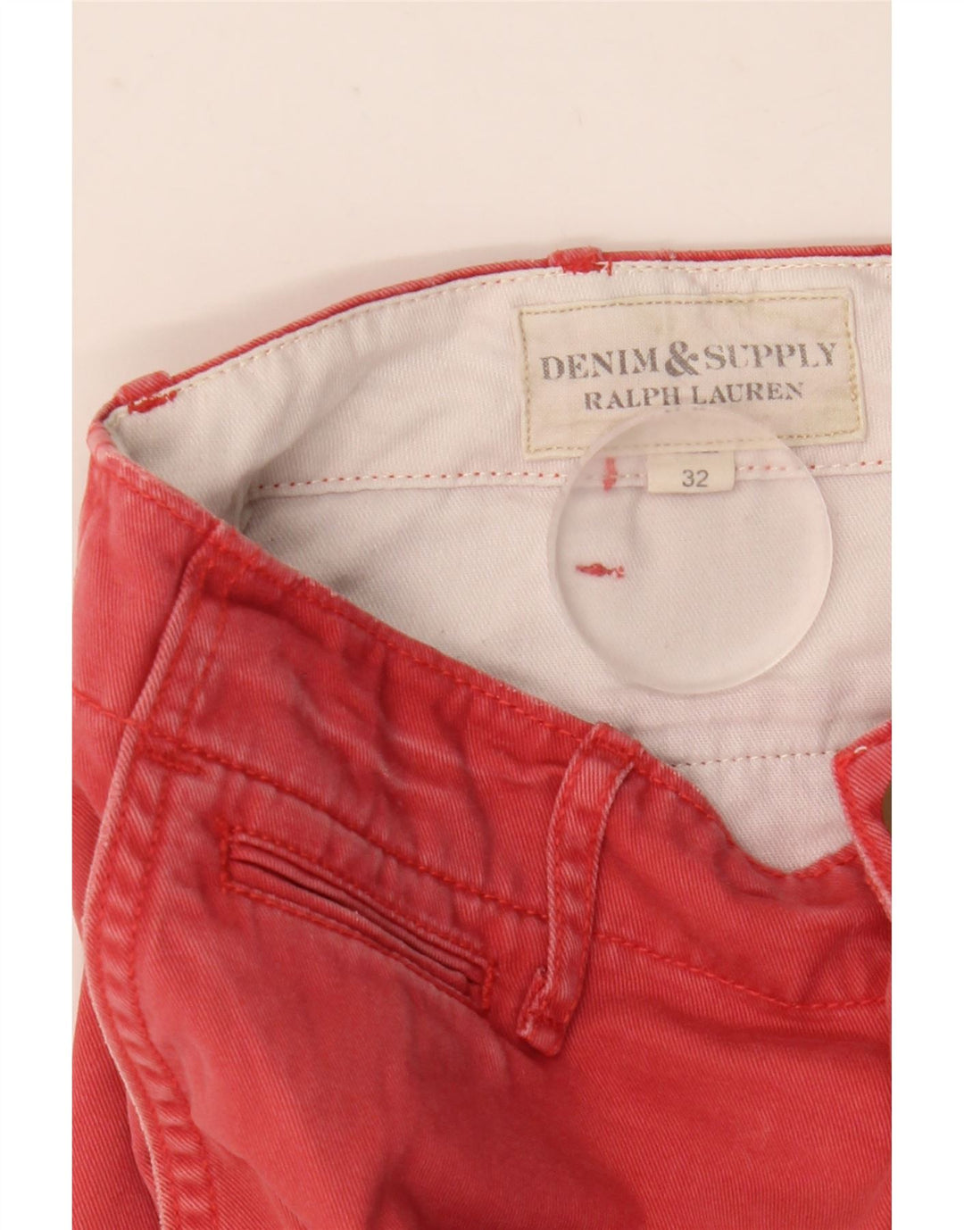 Ralph Lauren Short Chino Denizen Homme W32 Coton Rouge Moyen