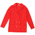vintage Femme Cardigan Pull US 6 Laine Vierge Rouge Moyenne