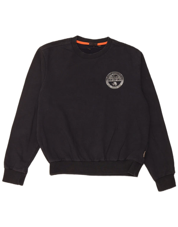 Napapijri Homme Graphic Sweatshirt Jumper Large Noir Coton