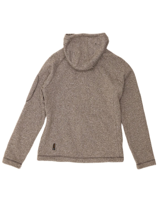 Jack Wolfskin Cardigan à capuche pour femme UK 12/14 Gris moyen moucheté