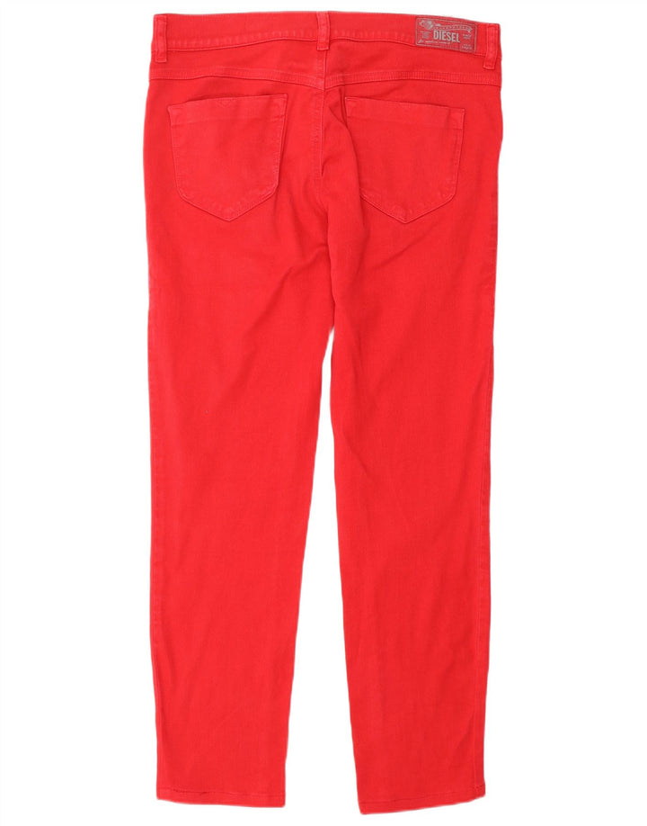 DIESEL Womens Slim Jeans W32 L28 Red Cotton