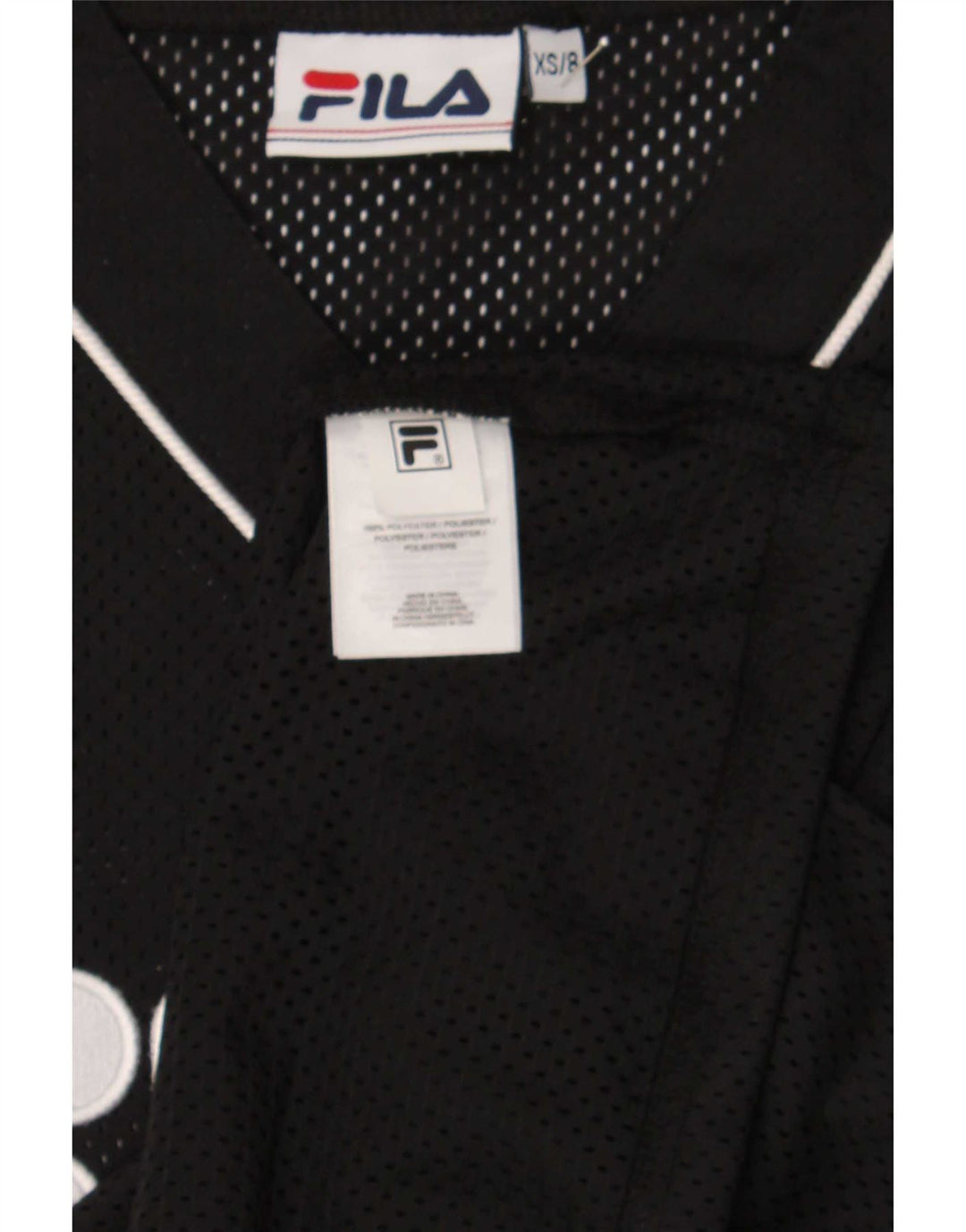 Fila Femme Graphic Oversize Jersey Top UK 6 XS Noir Polyester