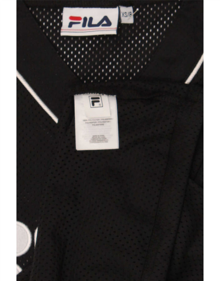 Fila Femme Graphic Oversize Jersey Top UK 6 XS Noir Polyester