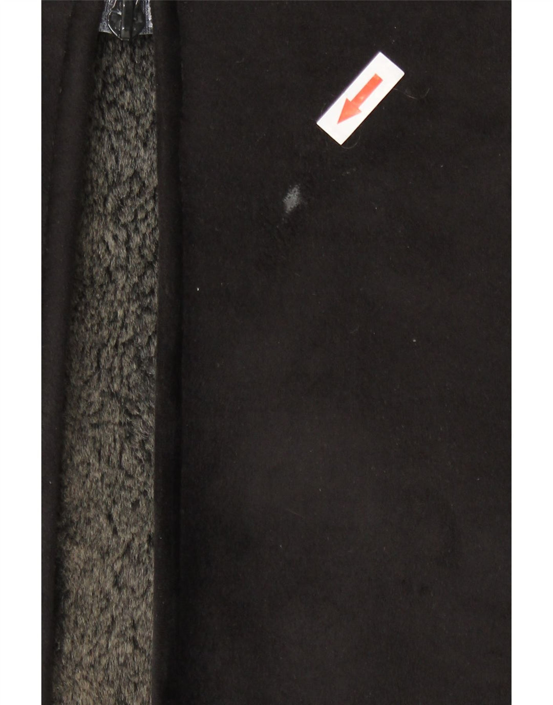 vintage Femmes Sherpa Pardessus IT 40 Petit Noir
