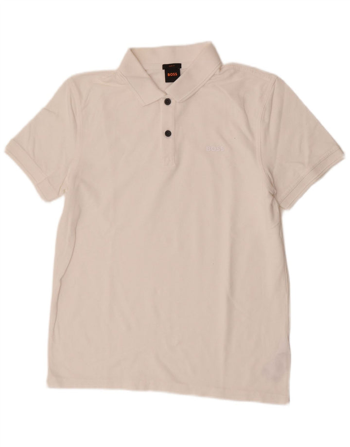 Hugo Boss Polo Slim Fit en coton blanc moyen