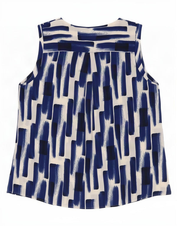 Marks & Spencer Chemisier à motif abstrait pour femme UK 14 Large Bleu