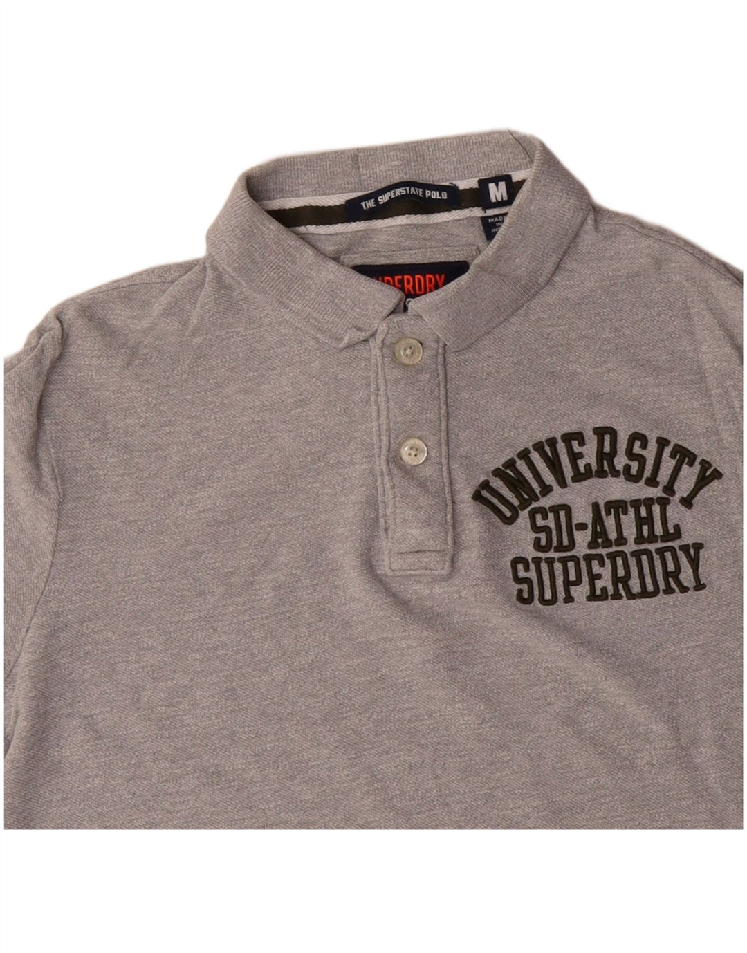 SUPERDRY Polo Graphique Homme Gris Moyen Coton