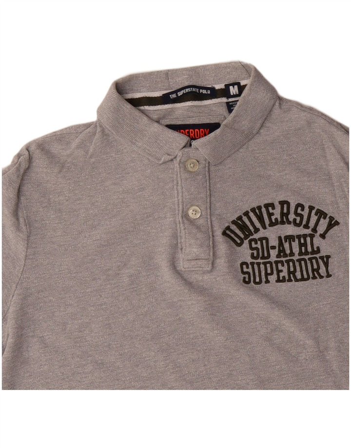 SUPERDRY Polo Graphique Homme Gris Moyen Coton