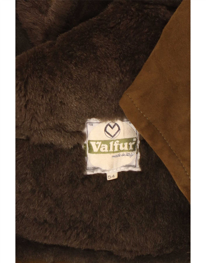 Vintage Veste en peau de mouton pour homme IT 54 2XL Kaki