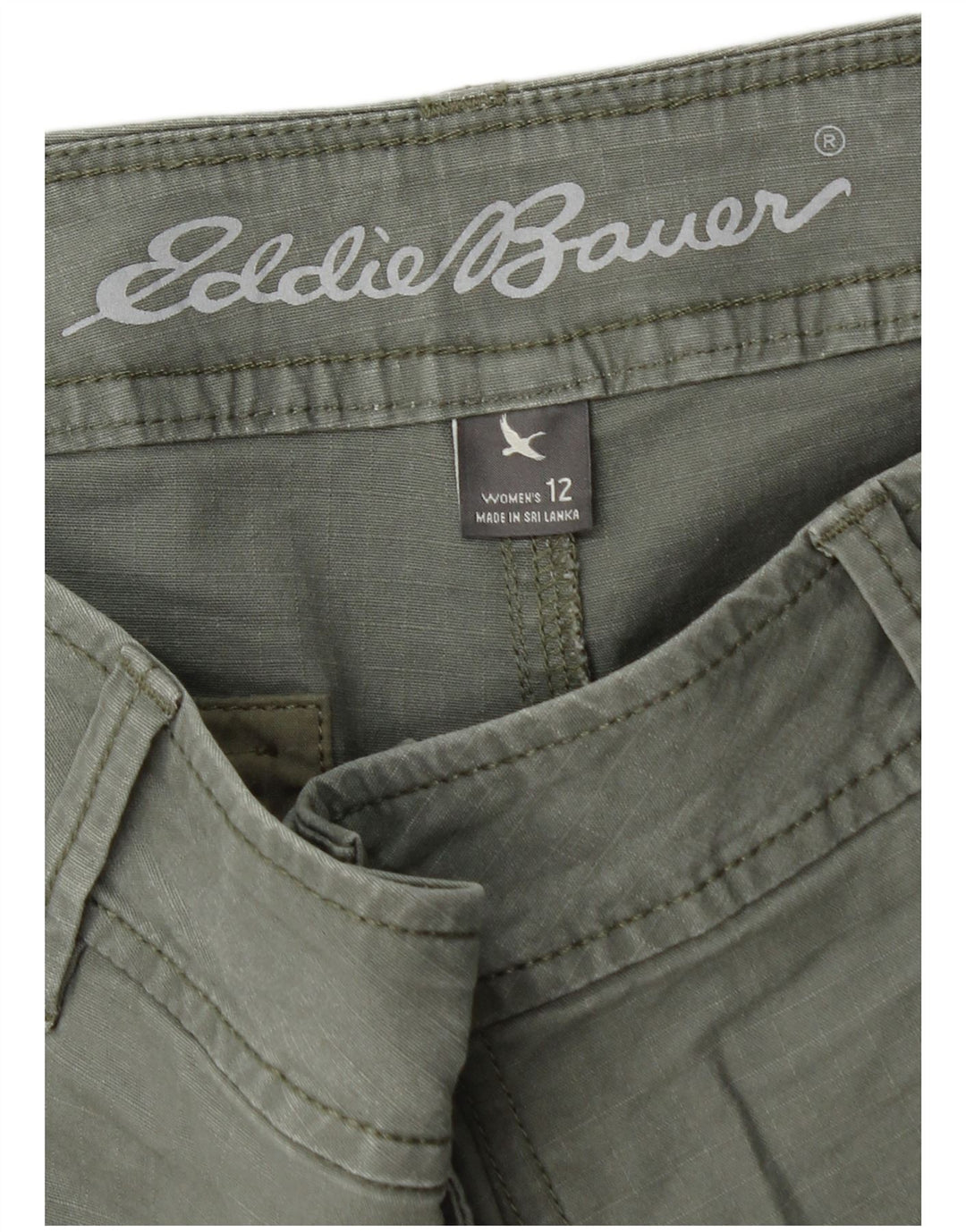 Eddie Bauer Short cargo pour femme US 12 Large W36 Coton kaki