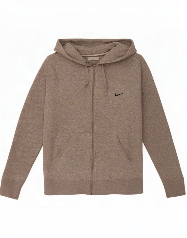 Nike Pull à capuche zippé pour homme UK 36/38 Petit gris chiné en coton