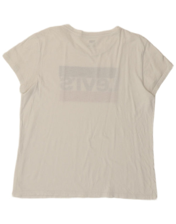 LEVI'S T-shirt graphique pour femme UK 16 Large Blanc