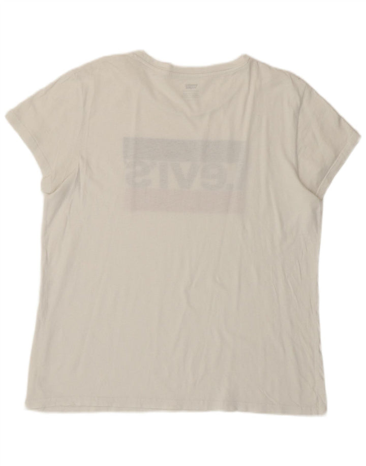 LEVI'S T-shirt graphique pour femme UK 16 Large Blanc