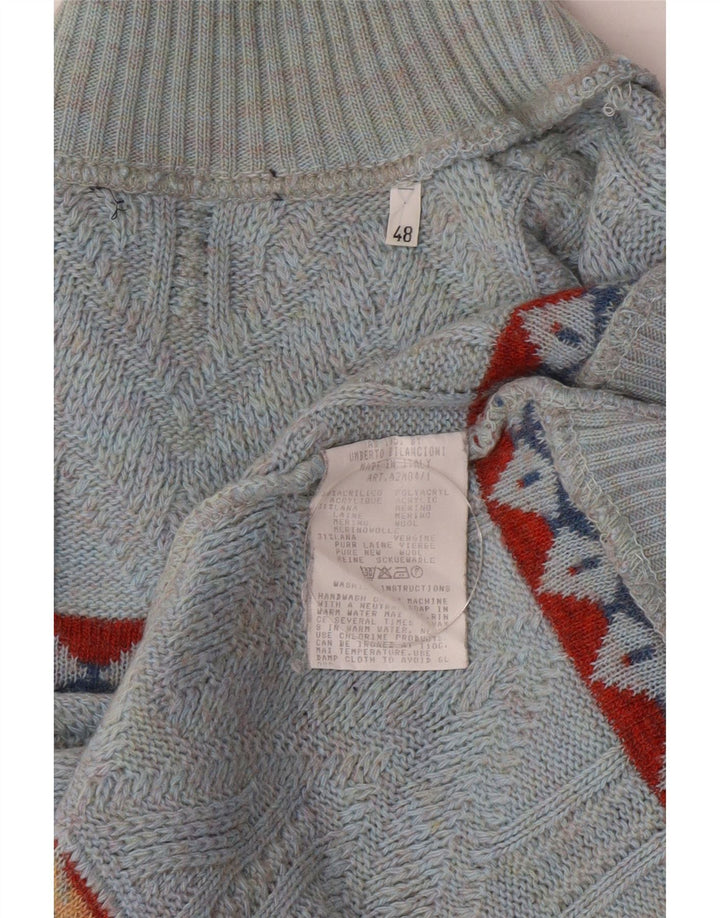 Umberto Bilancioni Pull col roulé pour homme IT 48 Bleu moyen