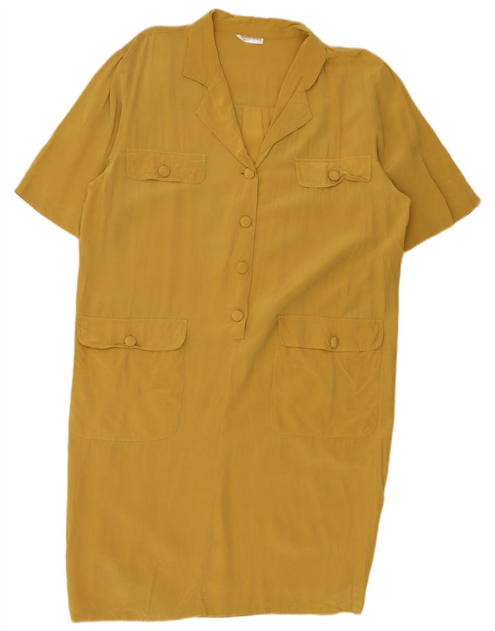 Robe droite pour femme de Diana Bentall IT 50 XL en soie jaune