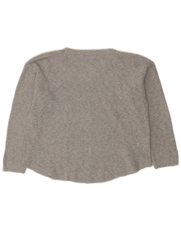 Fat Face Pull surdimensionné à col bateau pour femme UK 14 Large Gris Coton