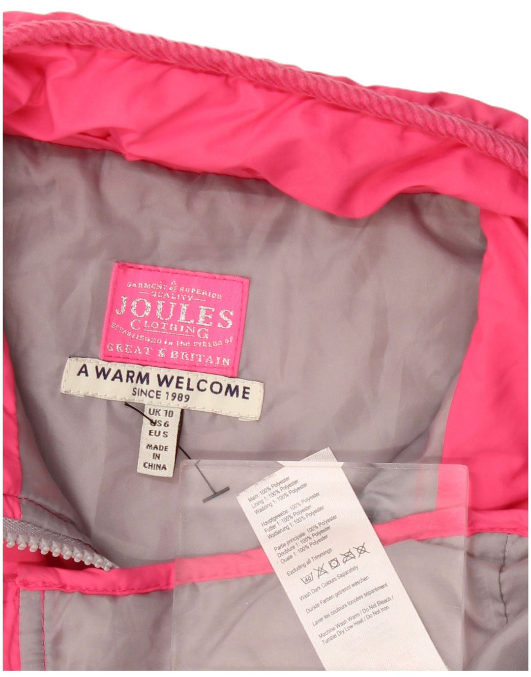 JOULES Gilet matelassé pour femme UK 10 Petit Rose Polyester