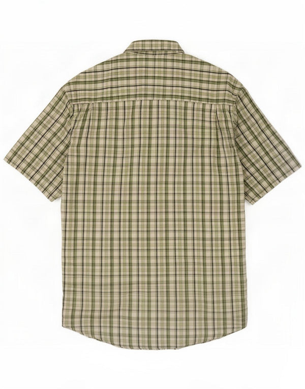Wrangler Chemise à manches courtes pour homme en coton à petits carreaux verts