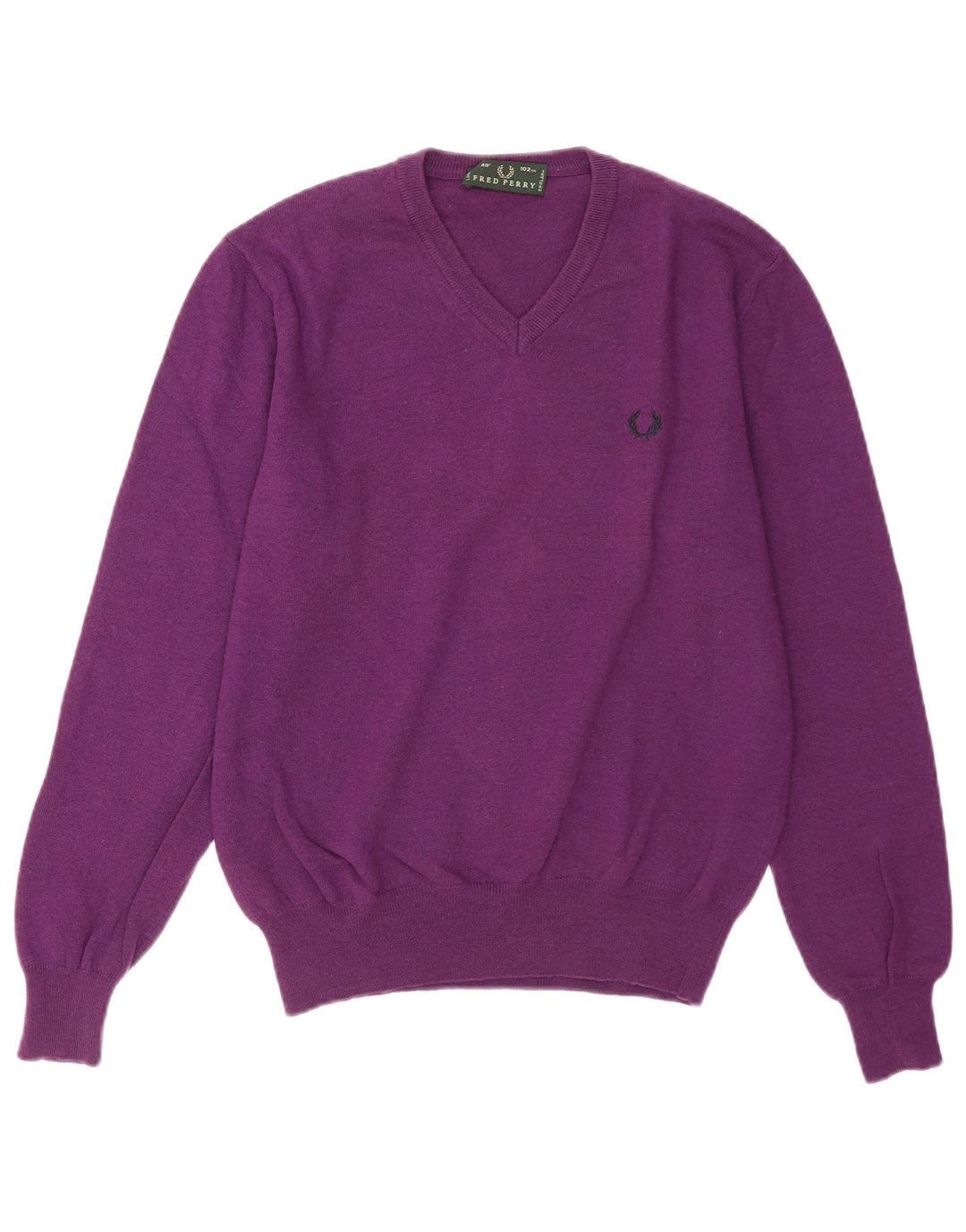 Fred Perry Pull Col V Homme Violet Moyen Laine