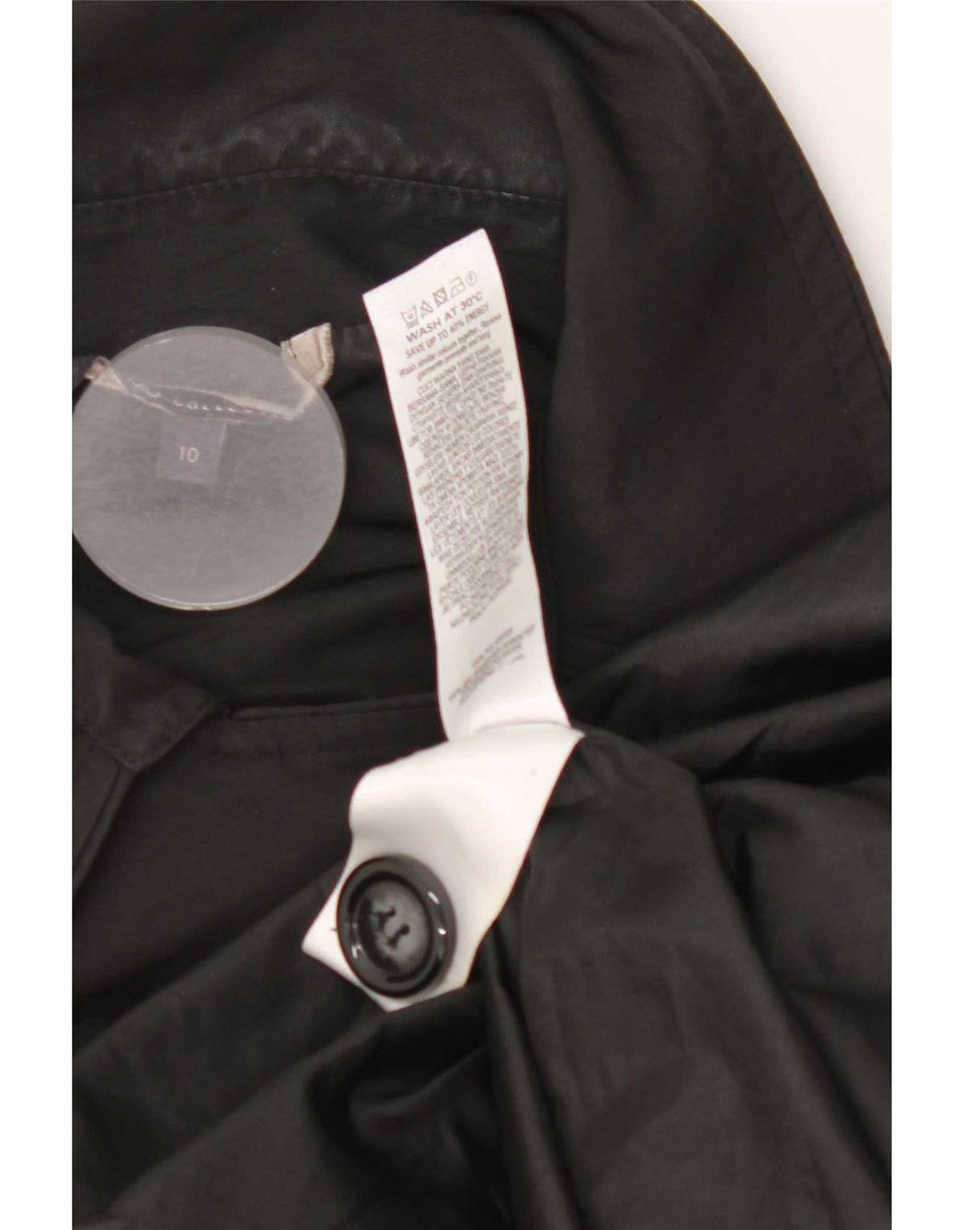 Marks & Spencer Trench-Coat Femme UK 10 Petit Noir Polyester