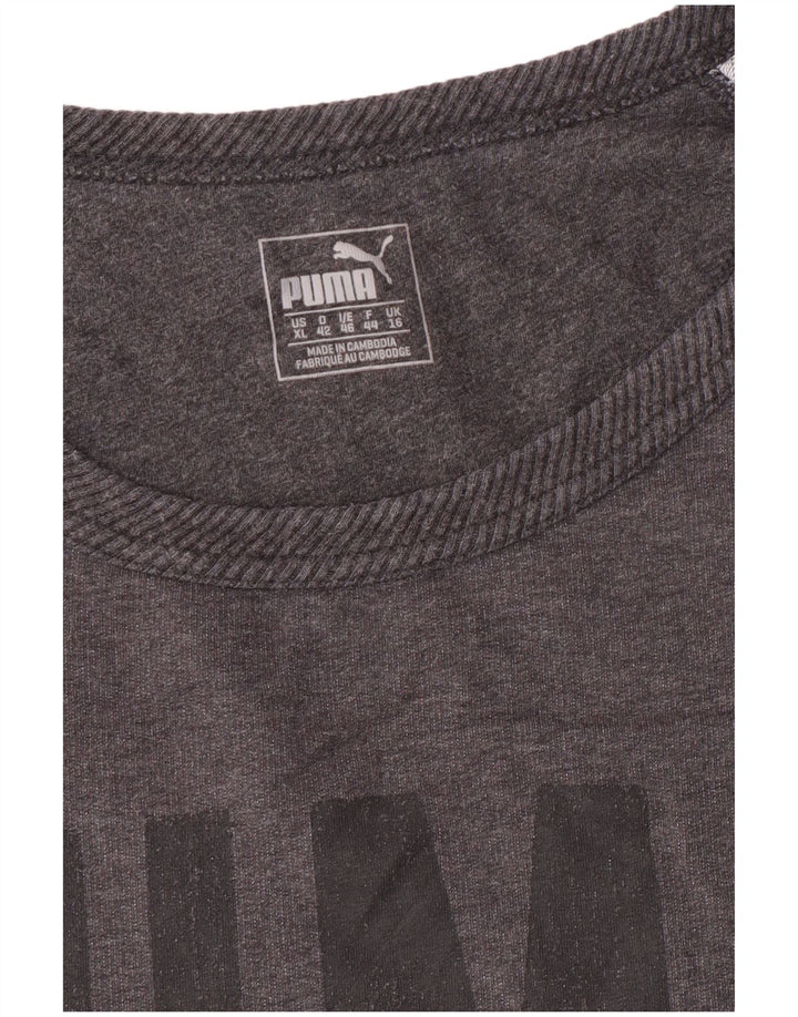 Puma Sweat-shirt court graphique pour femme UK 16 Large Gris