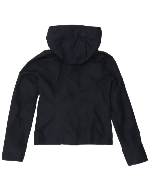 Hollister Veste coupe-vent à capuche pour femme UK 6 XS Bleu marine Polyester