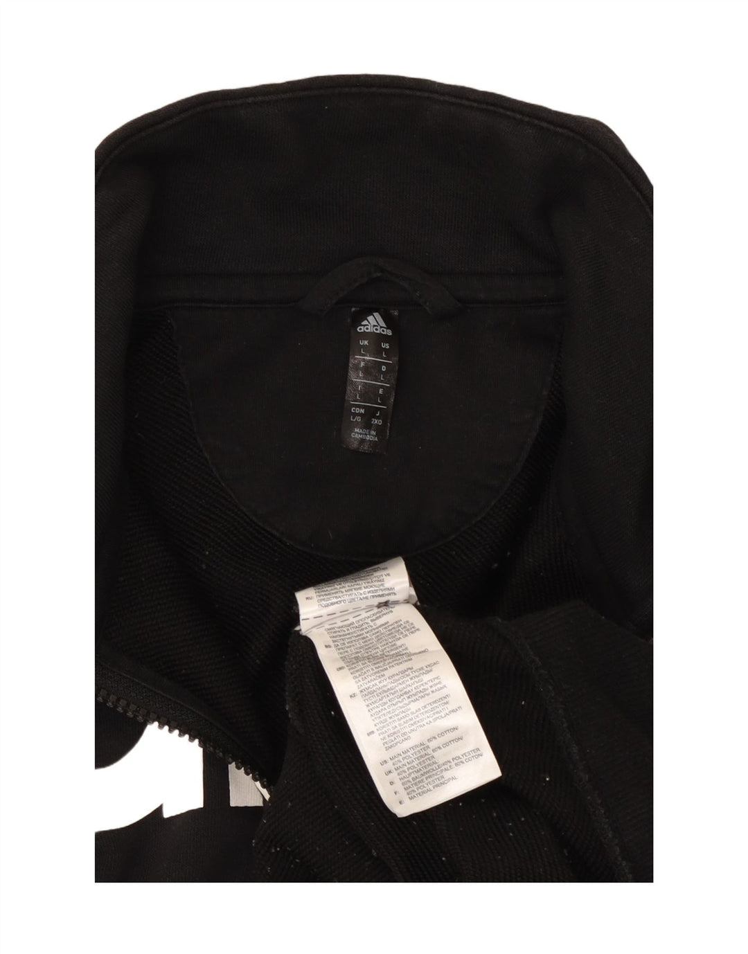 ADIDAS Veste de survêtement graphique pour hommes, grand coton noir