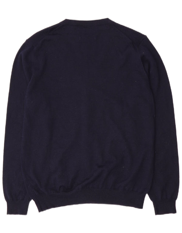Marks & Spencer Cardigan pour homme en laine mérinos bleu marine