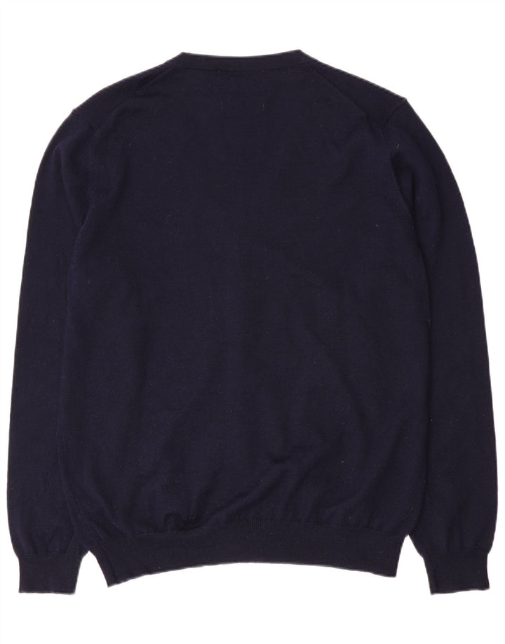 Marks & Spencer Cardigan pour homme en laine mérinos bleu marine