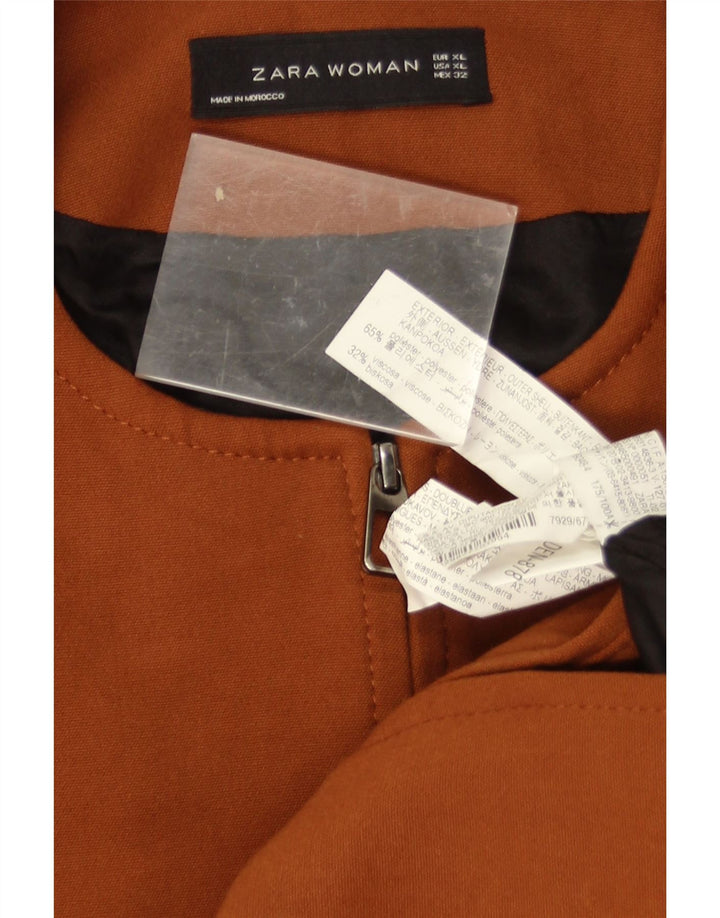 Zara Manteau Femme UK 18 XL Marron Polyester
