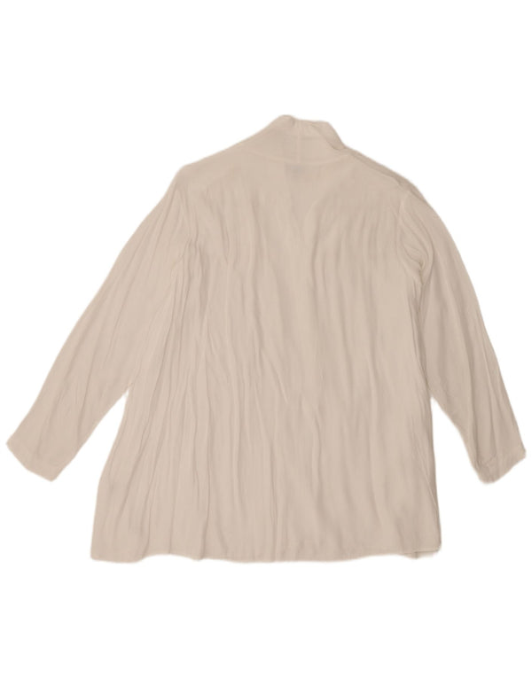 Benetton Chemisier à manches longues pour femme UK 44 Viscose blanc moyen