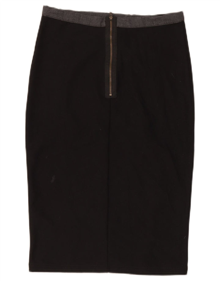 Topshop Jupe crayon femme UK 10 Small W28 Noir Polyester