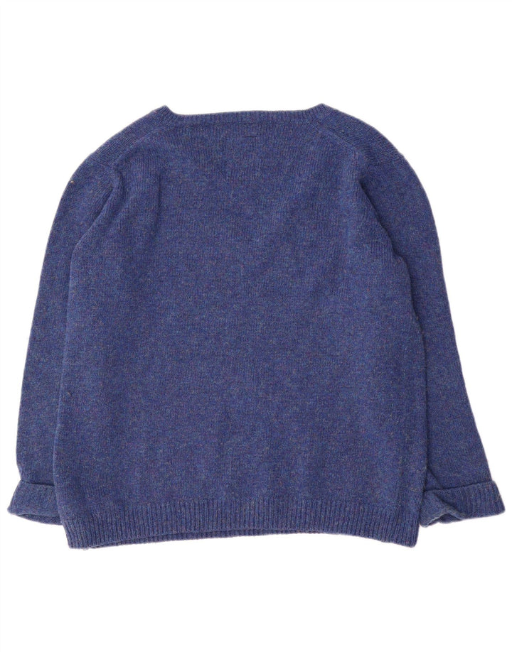 G-Star Pull col V pour femme UK 14 Bleu moyen moucheté