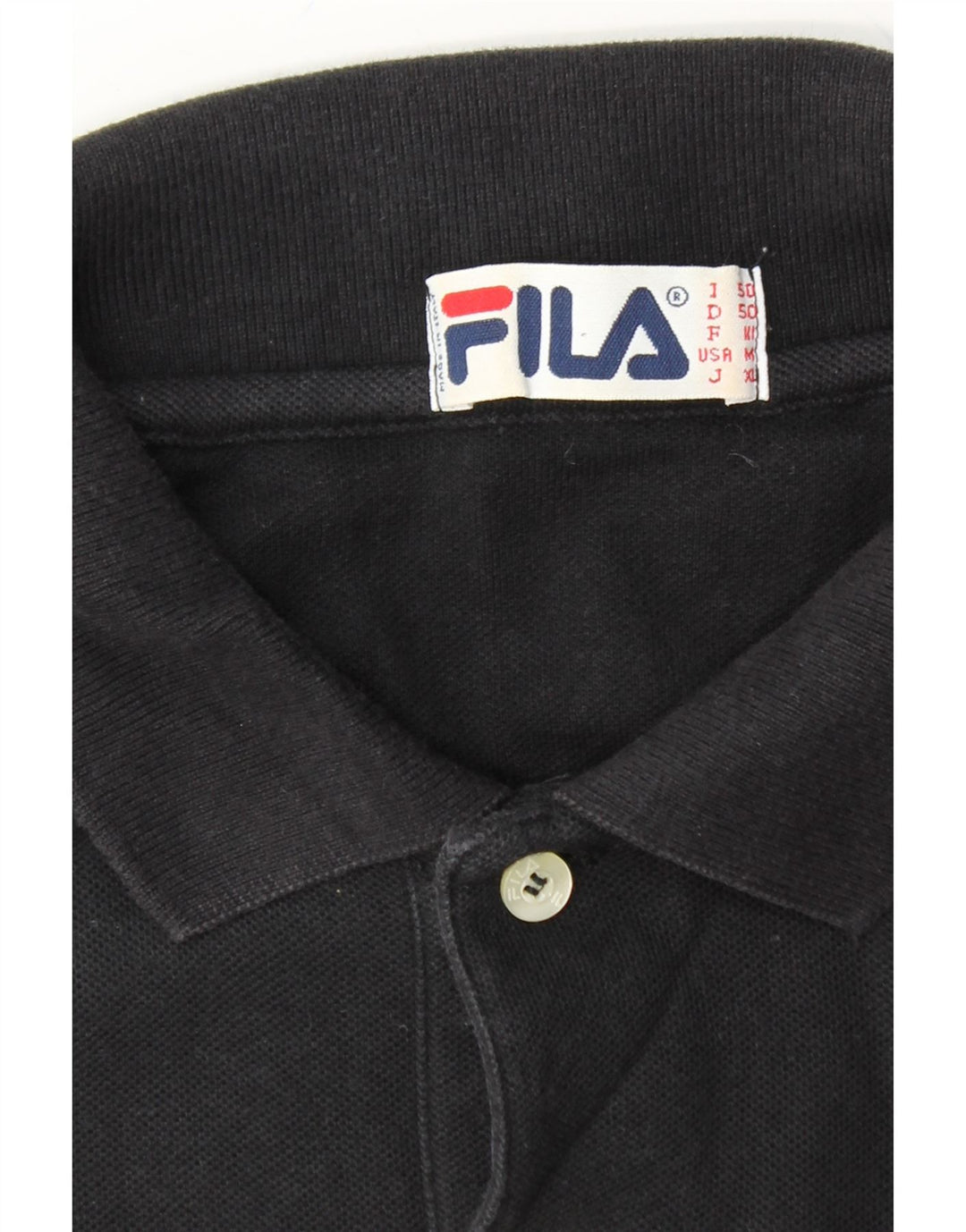 FILA Mens Polo Shirt IT 50 Medium Black Cotton Vintage Fila and Second-Hand Fila from Messina Hembry 