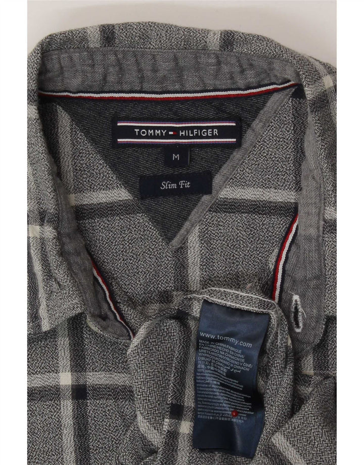 Tommy Hilfiger Chemise Slim Fit en Flanelle Homme Bleu Marine à Carreaux en Coton