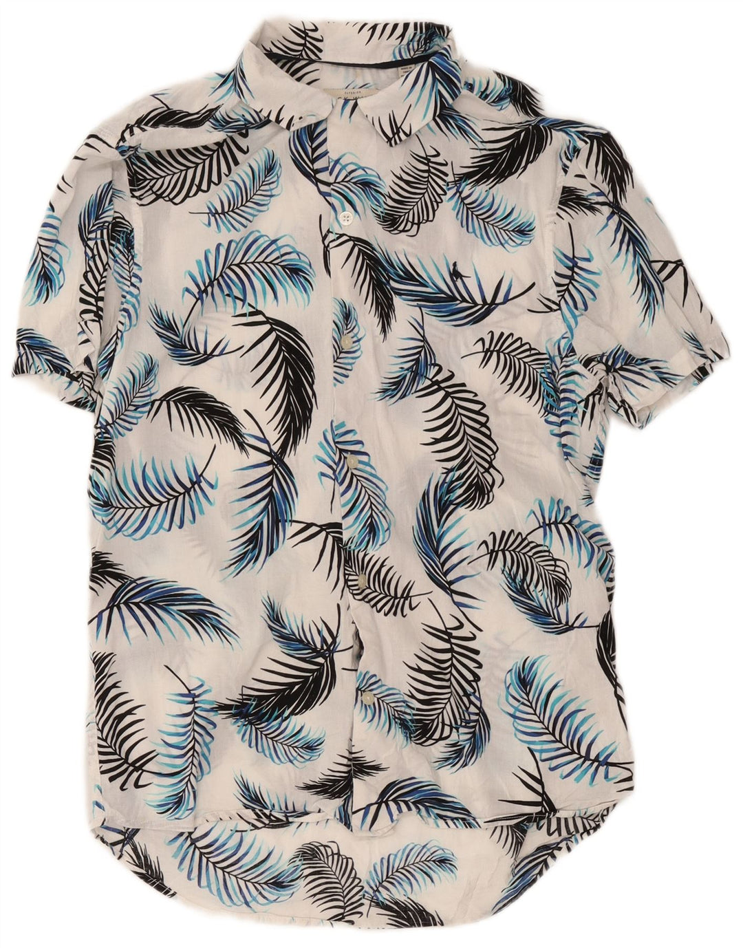 Jack Wills Chemise à Manches Courtes Homme Blanc Floral Viscose