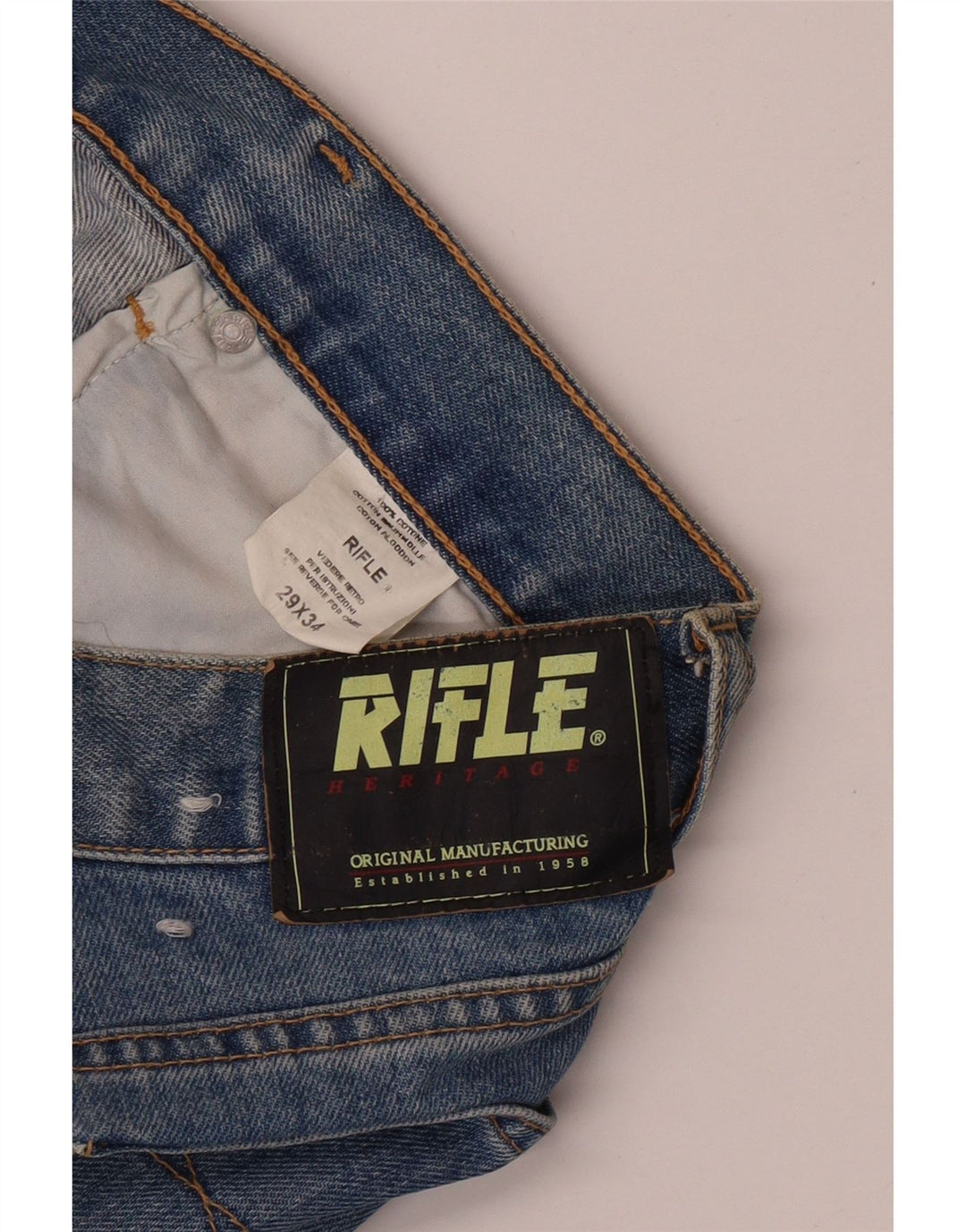 RIFLE Jean droit femme W29 L34 bleu coton