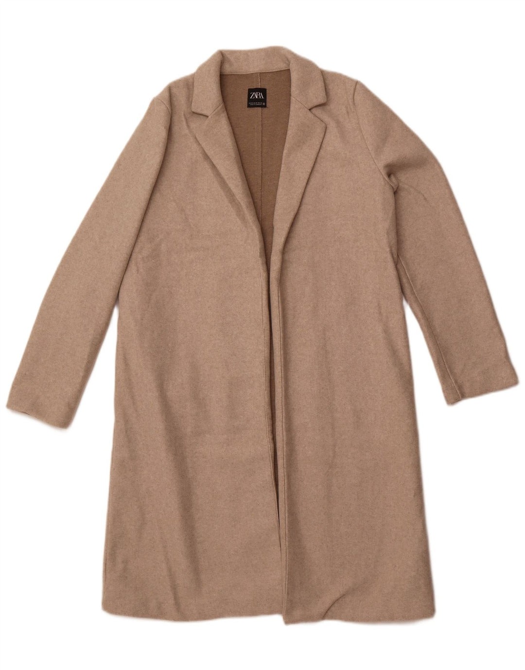 ZARA Manteau ouvert pour femme UK 14 Beige moyen