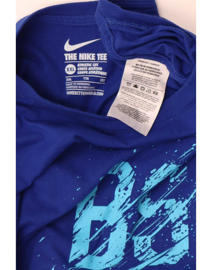 Nike Mens BSBL Graphic T-Shirt Top 2XL Bleu Coton