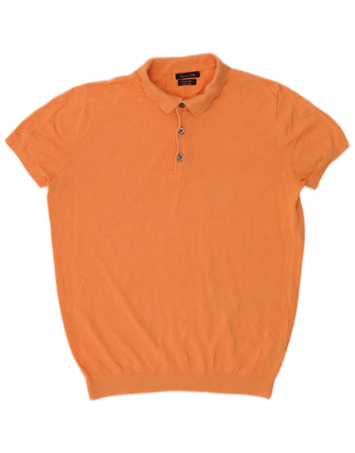 Massimo Dutti Polo Homme Petit Orange Coton